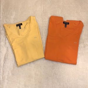 Women’s long sleeve v neck shirt .